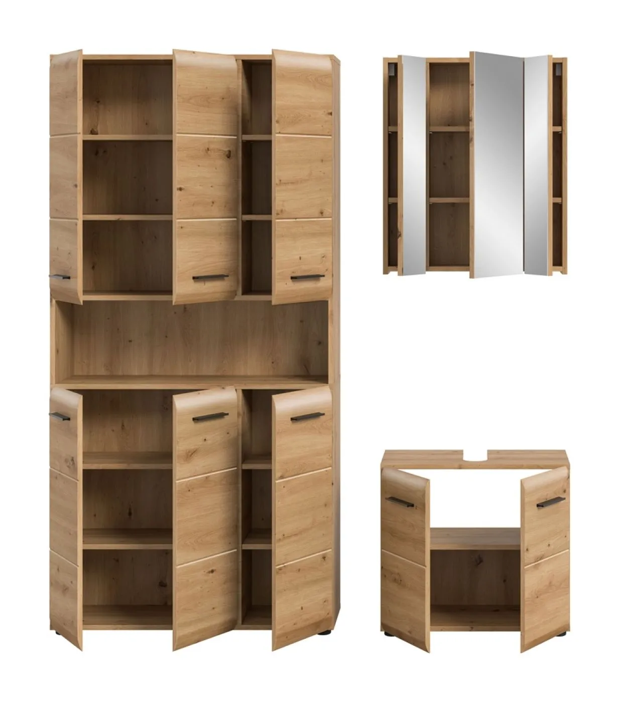 Bad Set Ice 10 | 3-teilig | Artisan Oak ohne Beleuchtung