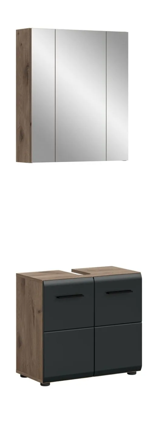 Bad Set Ice 2 | 2-teilig | Nox Oak / schwarz matt ohne