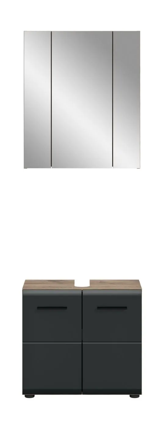 Bad Set Ice 2 | 2-teilig | Nox Oak / schwarz matt ohne