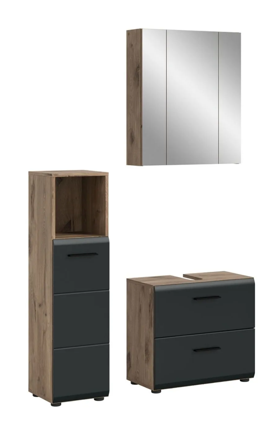 Bad Set Ice 2 | 3-teilig | Nox Oak / schwarz matt