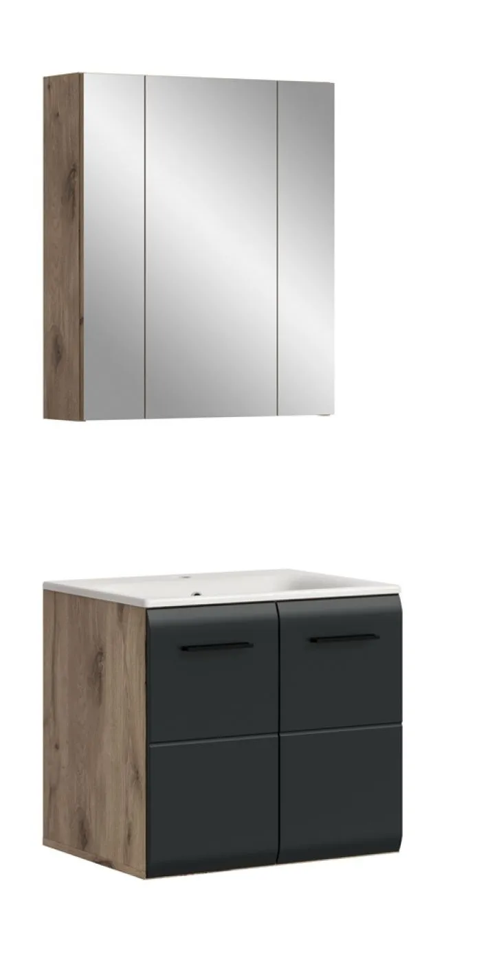 Bad Set Ice 3 | 2-teilig | Nox Oak / schwarz matt | ohne
