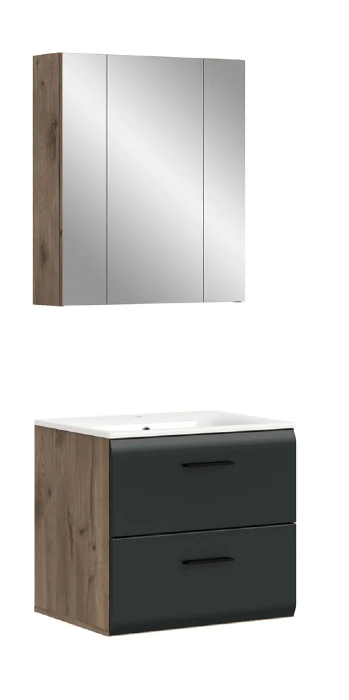 Bad Set Ice 3 | 2-teilig | Nox Oak / schwarz matt | ohne