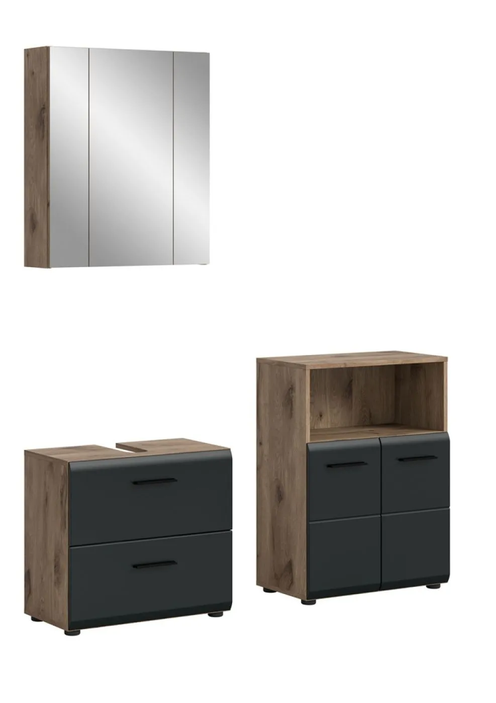 Bad Set Ice 3 | 3-teilig | Nox Oak / schwarz matt