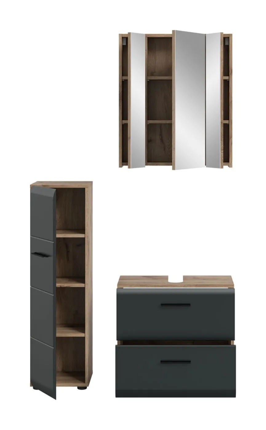 Bad Set Ice 3 | 3-teilig | Nox Oak / schwarz matt