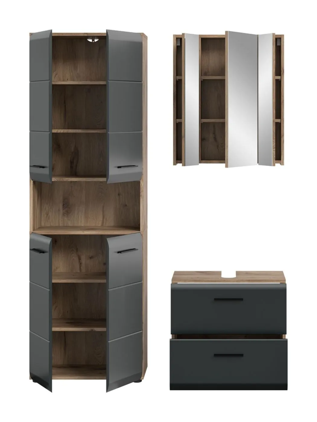 Bad Set Ice | 3-teilig | Nox Oak / schwarz matt
