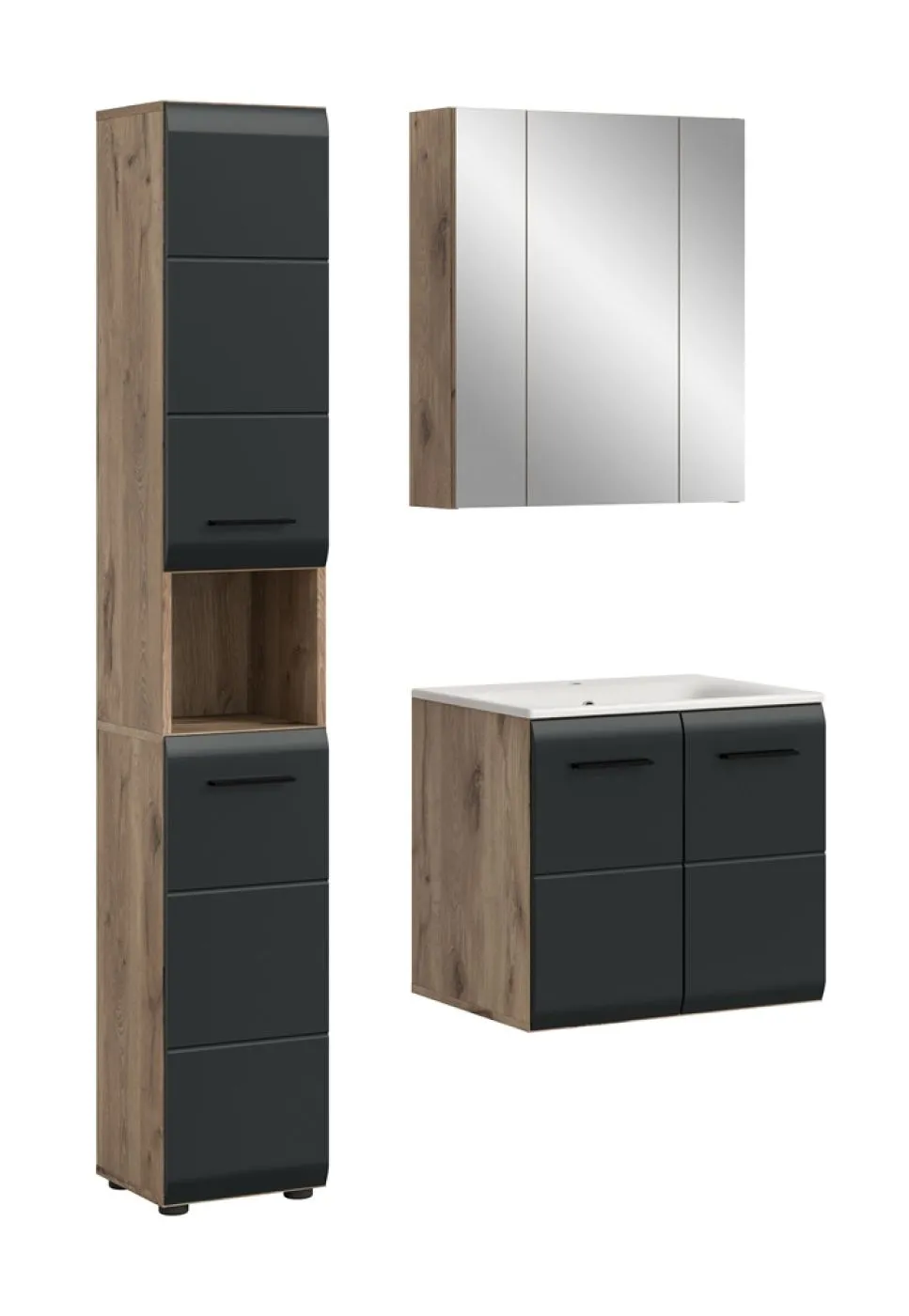 Bad Set Ice 4 | 3-teilig | Nox Oak / schwarz matt
