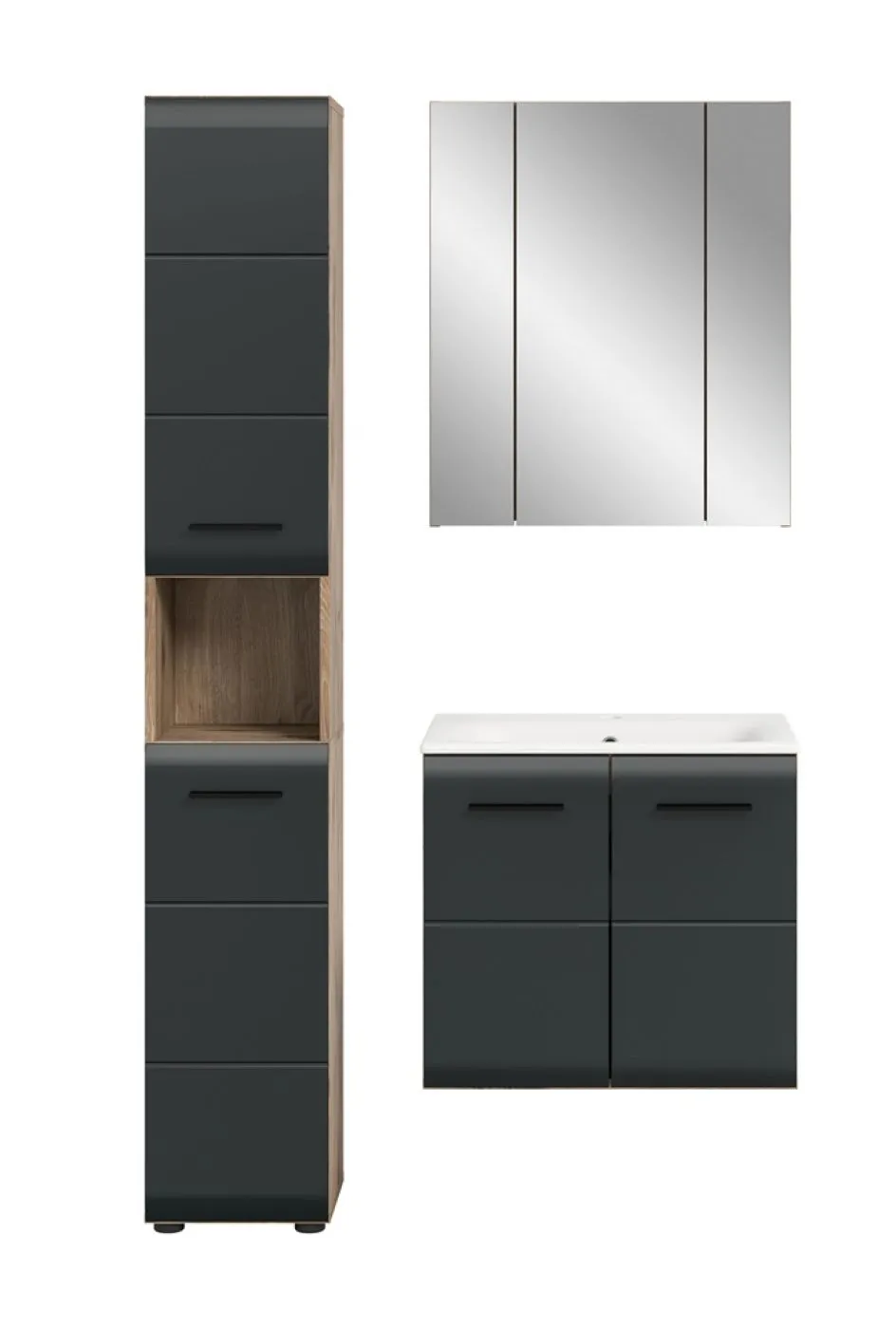 Bad Set Ice 4 | 3-teilig | Nox Oak / schwarz matt