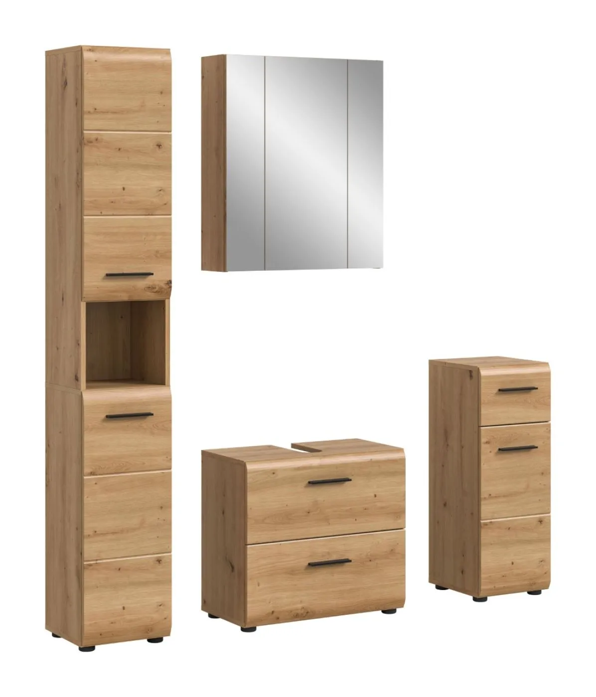 Bad Set Ice | 4-teilig | Artisan Oak mit Aufsatzleuchte