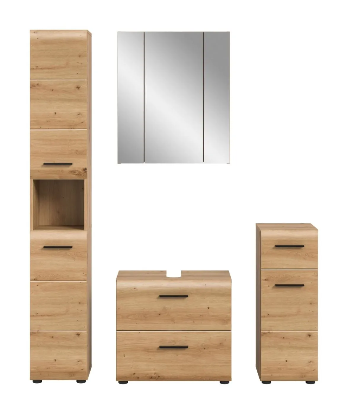 Bad Set Ice | 4-teilig | Artisan Oak mit Aufsatzleuchte