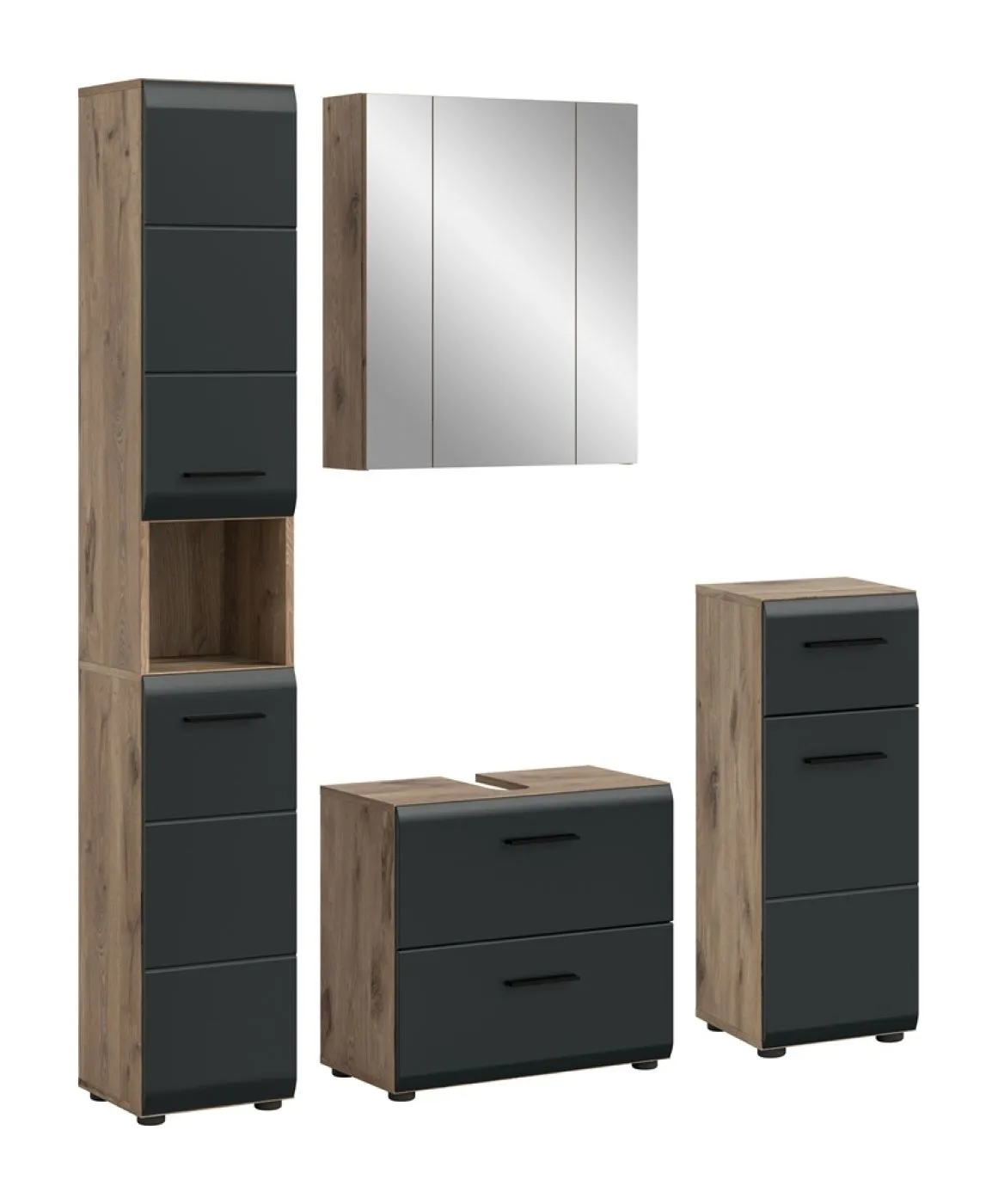Bad Set Ice | 4-teilig | Nox Oak / schwarz matt