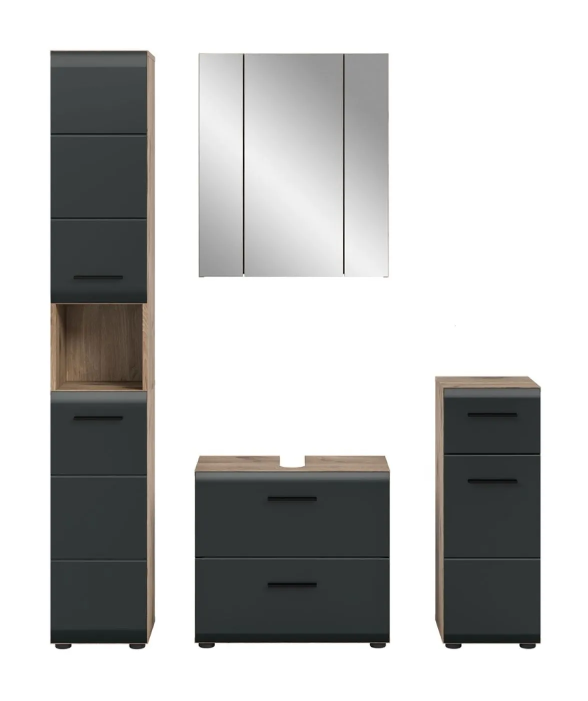 Bad Set Ice | 4-teilig | Nox Oak / schwarz matt