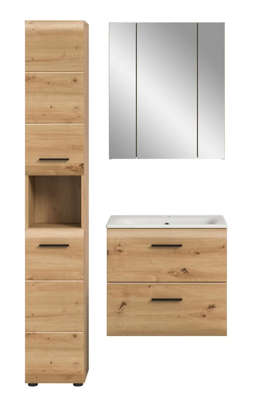 Bad Set Ice 5 | 3-teilig | Artisan Oak mit Badaufsatzleuchte