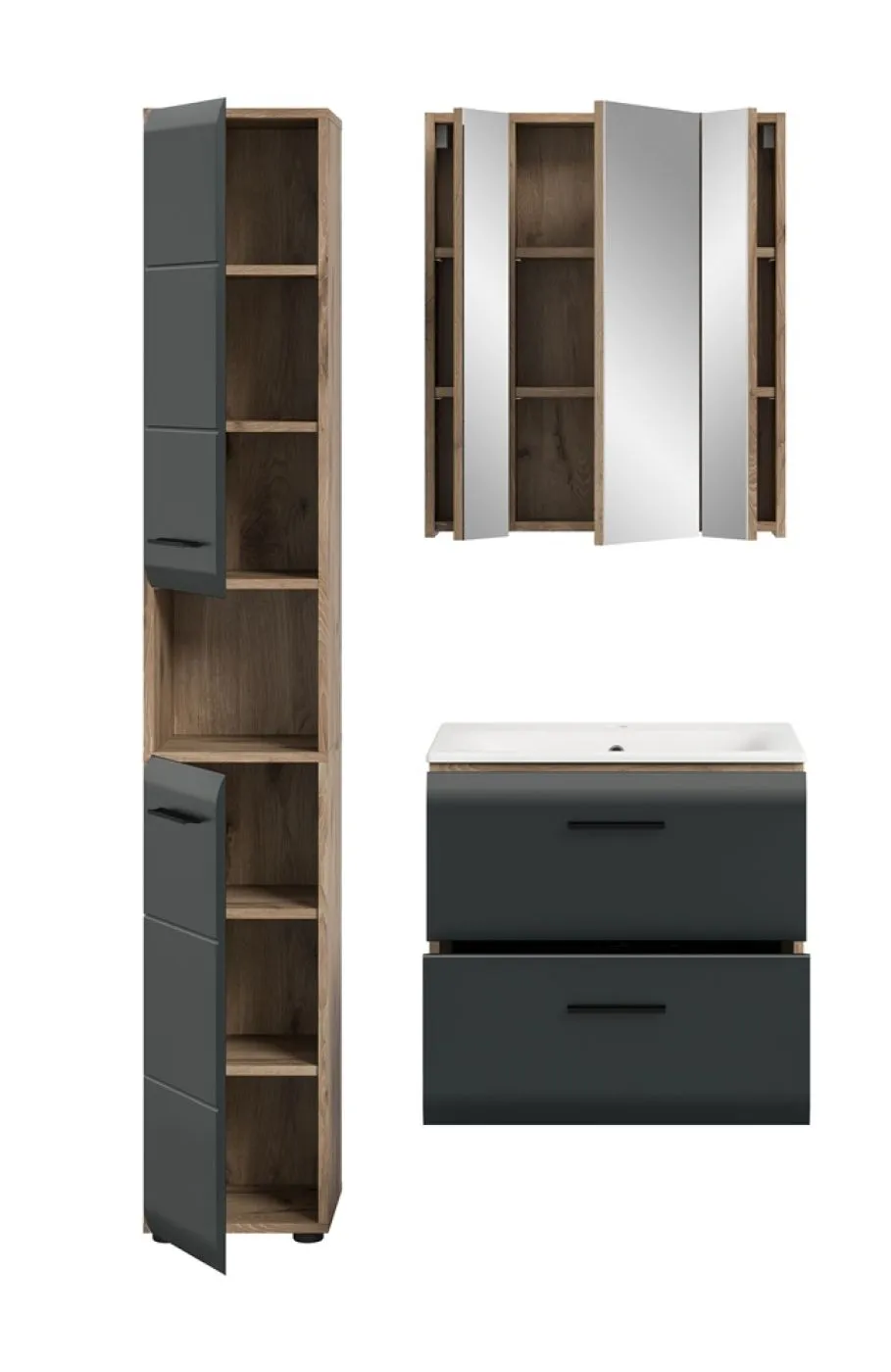 Bad Set Ice 5 | 3-teilig | Nox Oak / schwarz matt