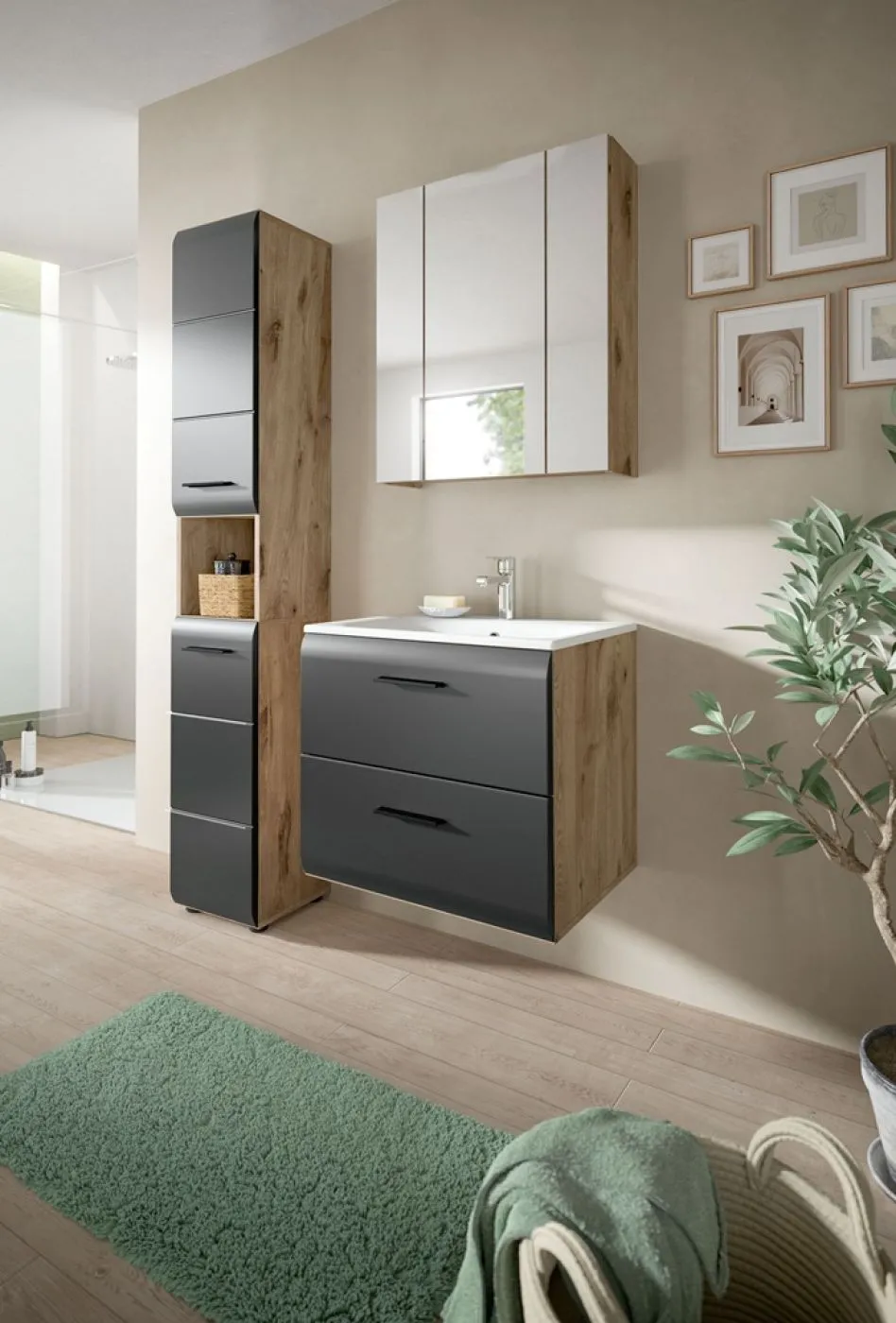 Bad Set Ice 5 | 3-teilig | Nox Oak / schwarz matt