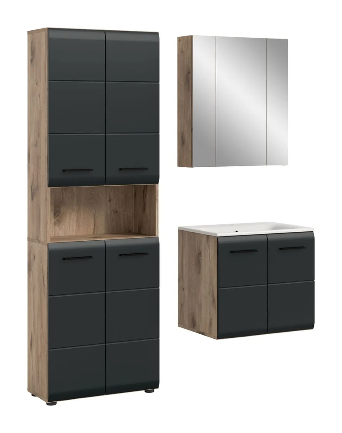 Bad Set Ice 6 | 3-teilig | Nox Oak / schwarz matt