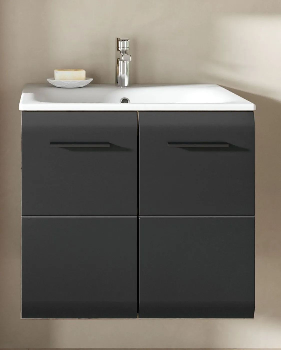 Bad Set Ice 6 | 3-teilig | Nox Oak / schwarz matt ohne