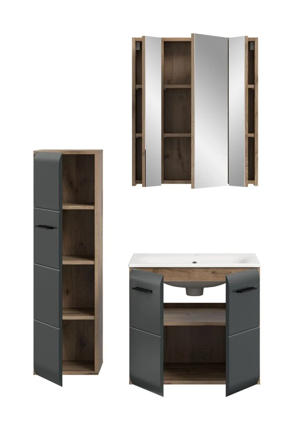 Bad Set Ice 8 | 3-teilig | Nox Oak / schwarz matt
