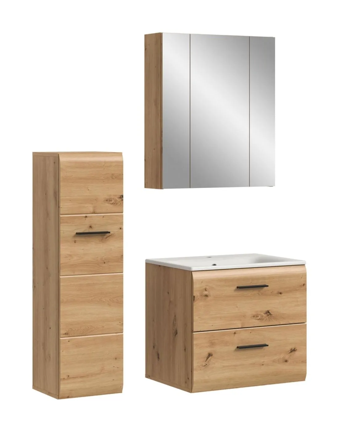 Bad Set Ice 9 | 3-teilig | Artisan Oak ohne Beleuchtung