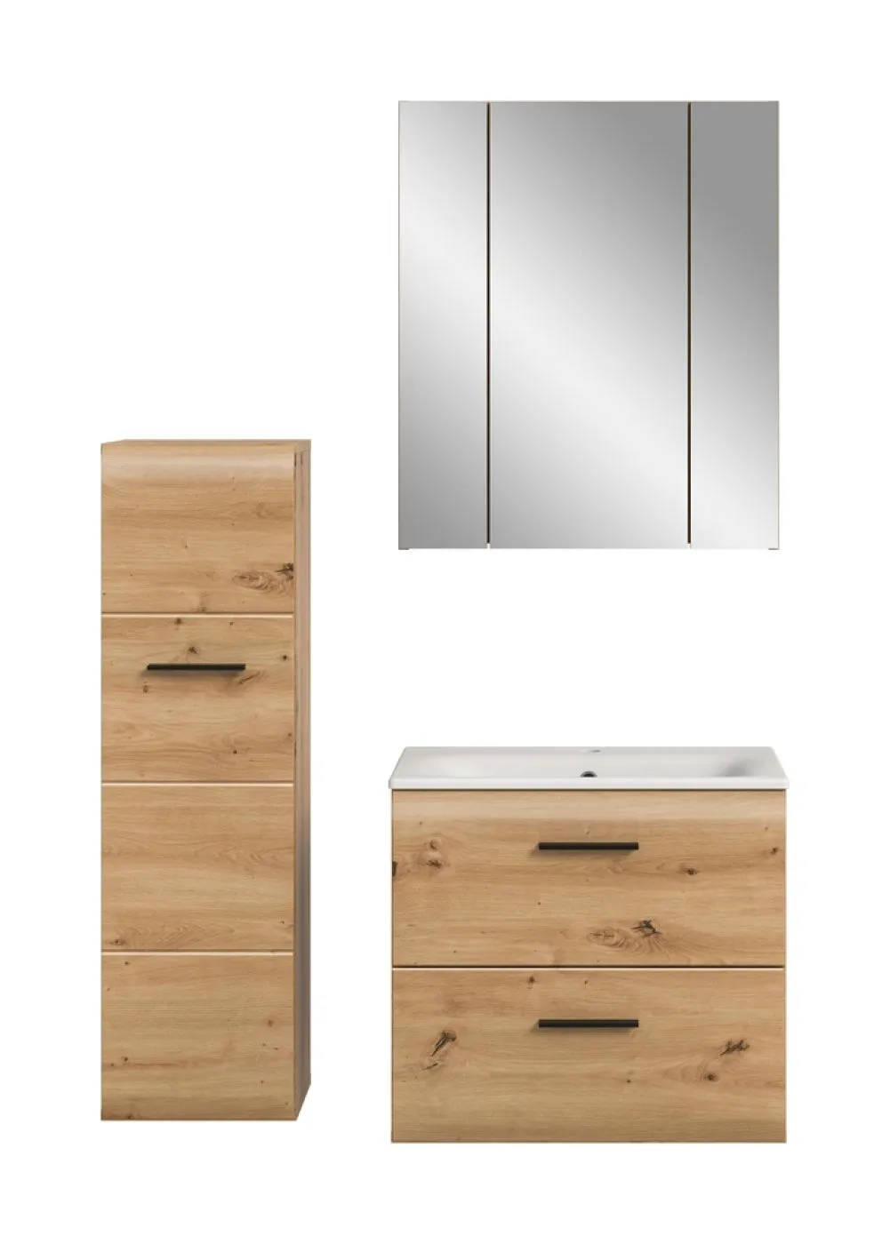 Bad Set Ice 9 | 3-teilig | Artisan Oak ohne Beleuchtung