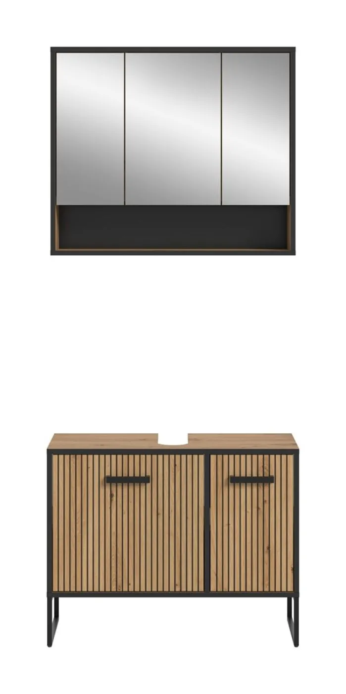 Badezimmer-Set Bagno 2 | Artisan Oak | 2-teilig mit Beleuchtung