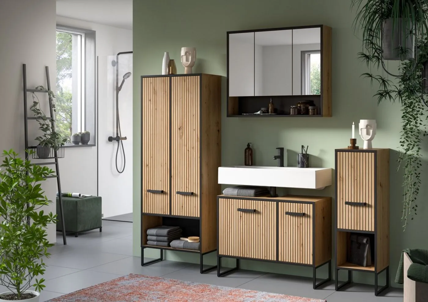 Badezimmer-Set Bagno 2 | Artisan Oak | 2-teilig ohne Beleuchtung