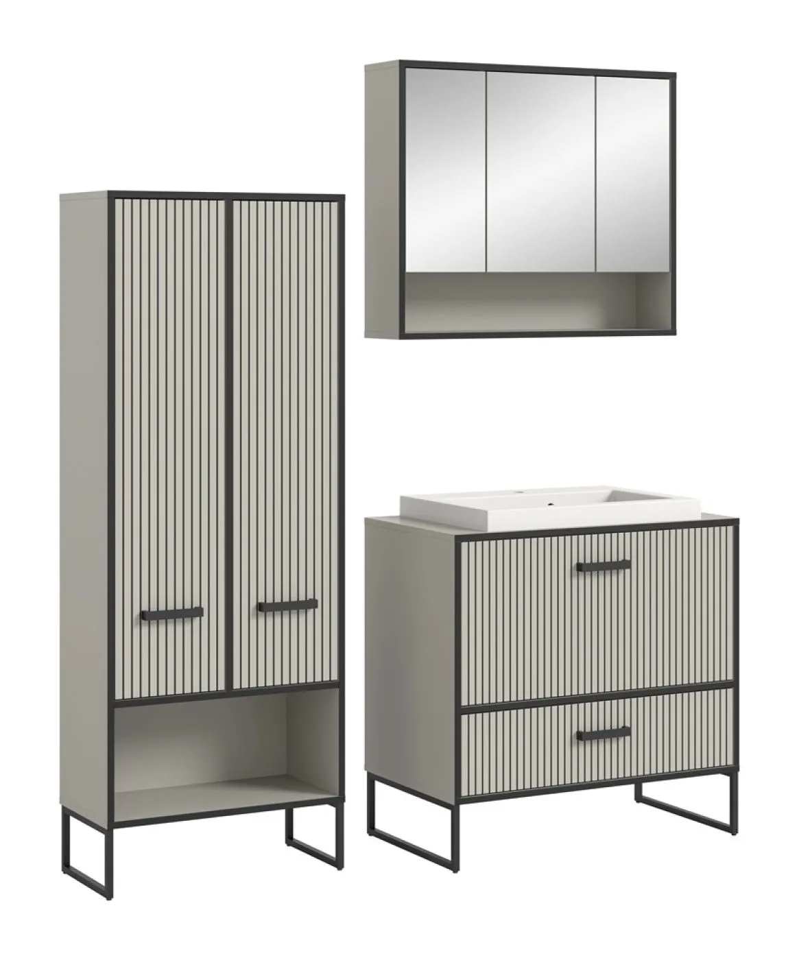 Badezimmer-Set Bagno | Kaschmir | 3-teilig | inkl. Waschbecken