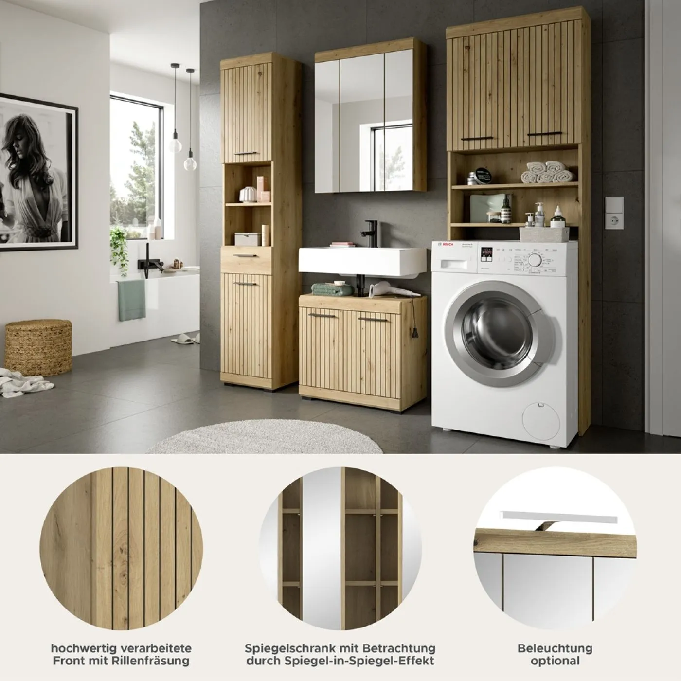 Badezimmer-Set Scout 1 | Artisan Eiche | 4-teilig
