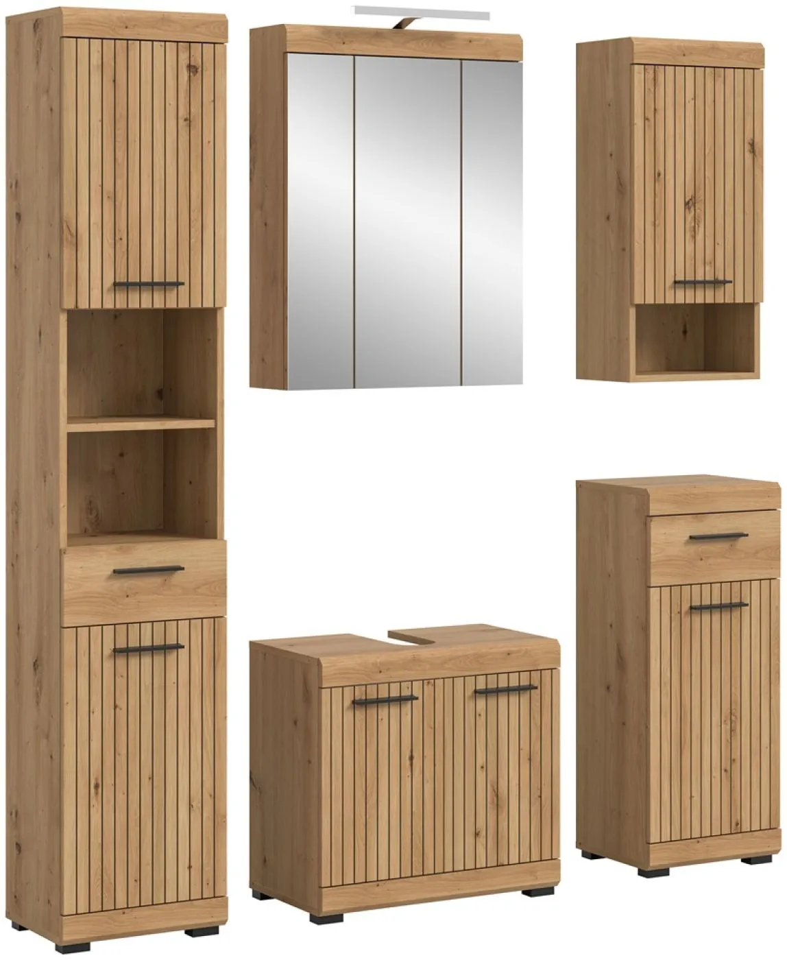 Badezimmer-Set Scout 2 | Artisan Eiche | 5-teilig mit Aufsatzleuchte