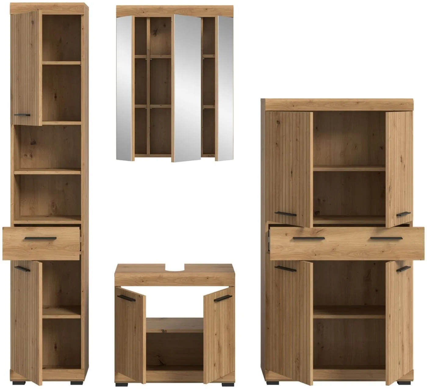 Badezimmer-Set Scout 3 | Artisan Eiche | 4-teilig ohne Aufsatzleuchte