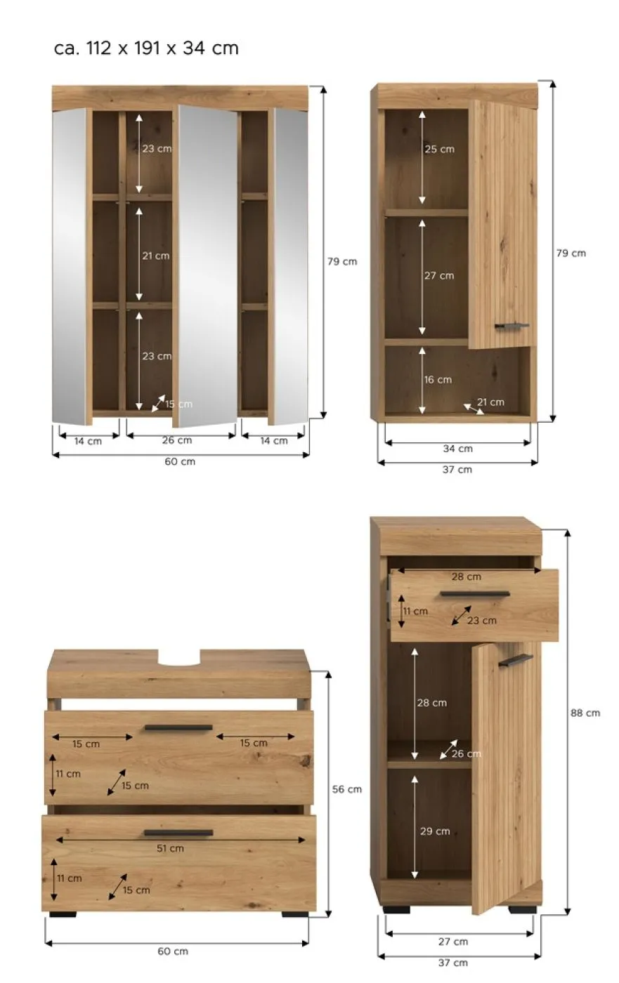 Badezimmer-Set Scout 6 | Artisan Eiche | 4-teilig