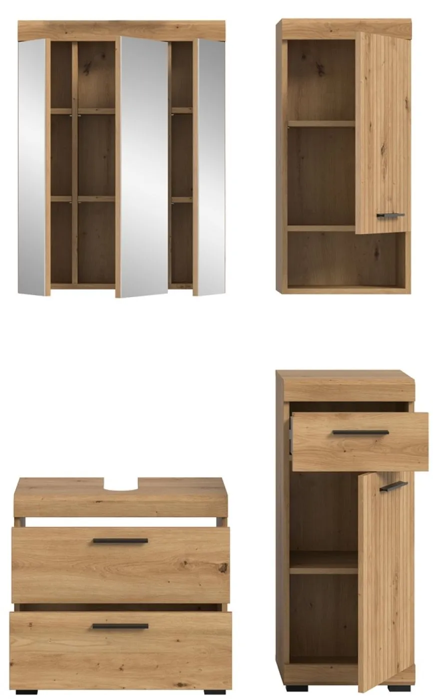 Badezimmer-Set Scout 6 | Artisan Eiche | 4-teilig mit Aufsatzleuchte