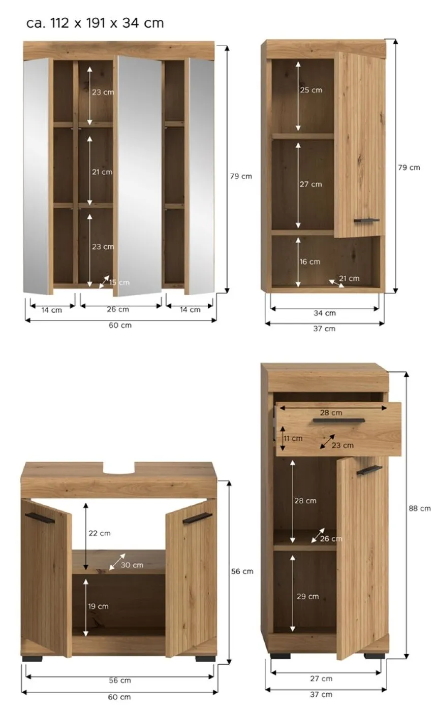 Badezimmer-Set Scout | Artisan Eiche | 4-teilig