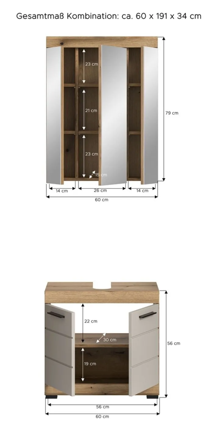 Badezimmer-Set Scout | Kaschmir / Evoak Oak | 2-teilig
