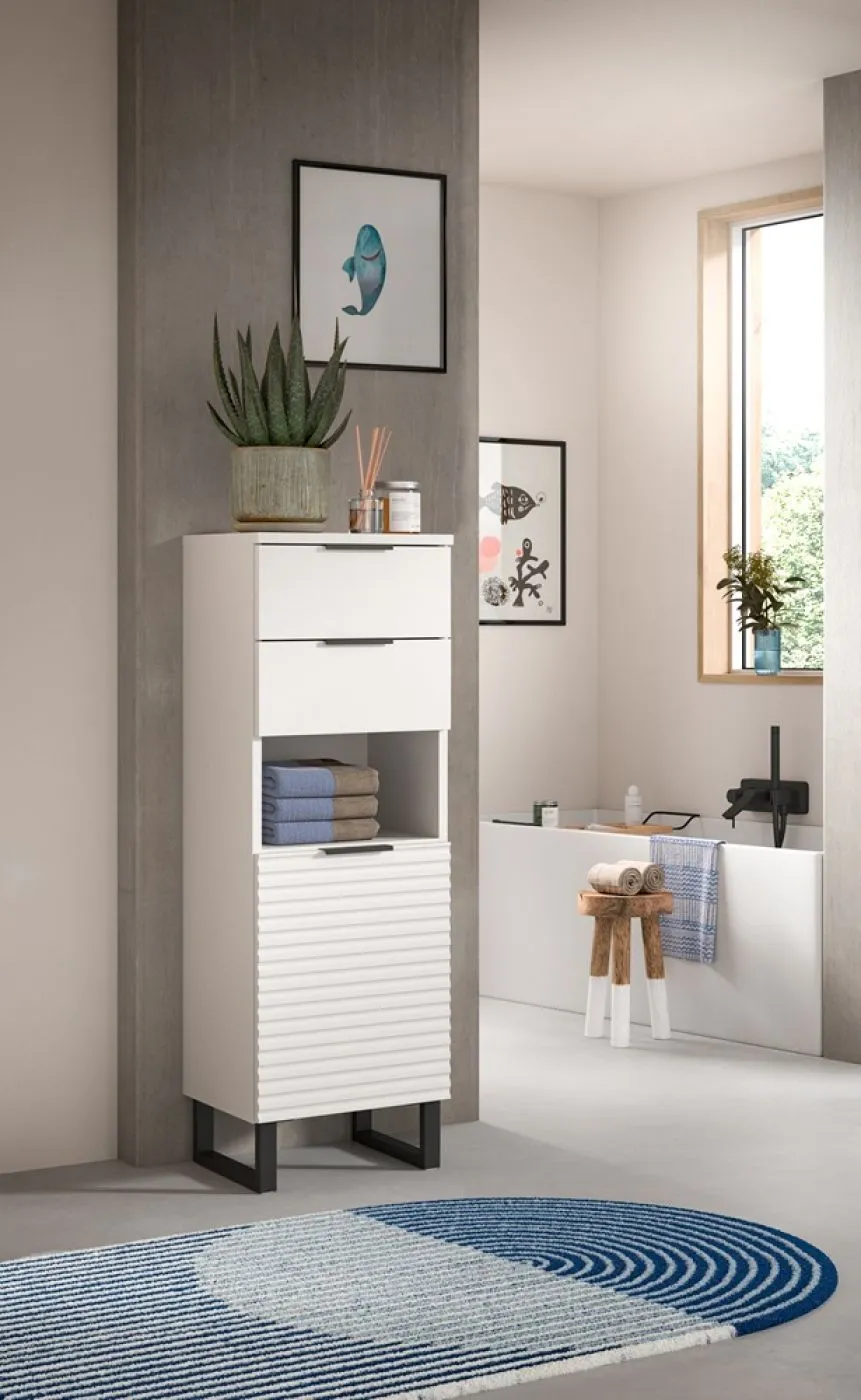 Badezimmreschrank | Standschrank Riff | weiß
