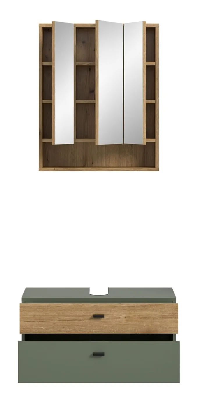 Badkombination Bad Set Aqua | 2-teilig | Sage Green / Evoke Oak