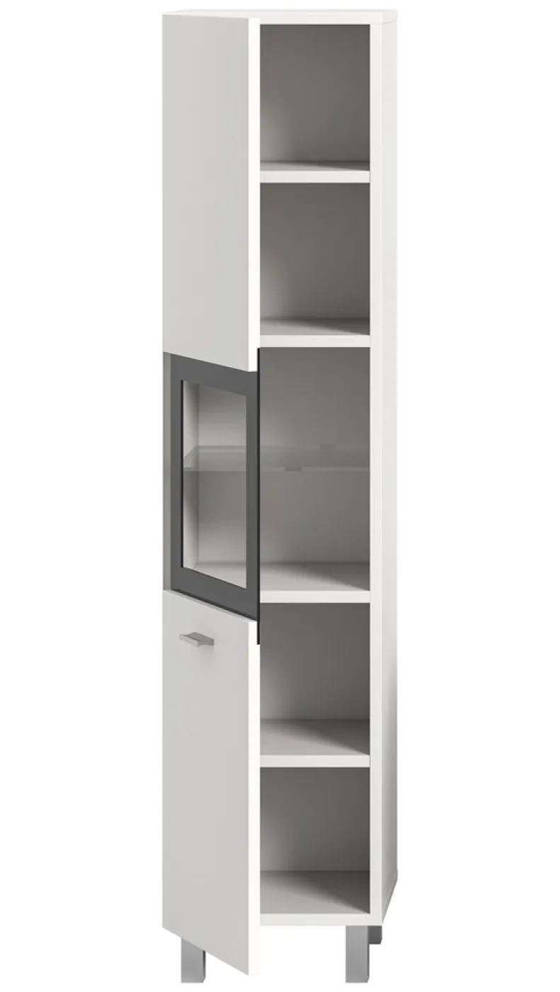 Badschrank Boston | mit Glastür | weiß | mit Glasbodenclip