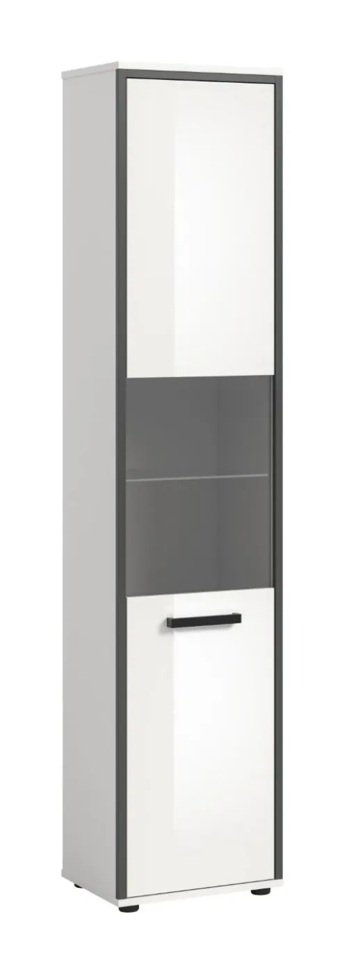 Badschrank Kojak 2 | weiß / weiß Hochglanz | mit Beleuchtung