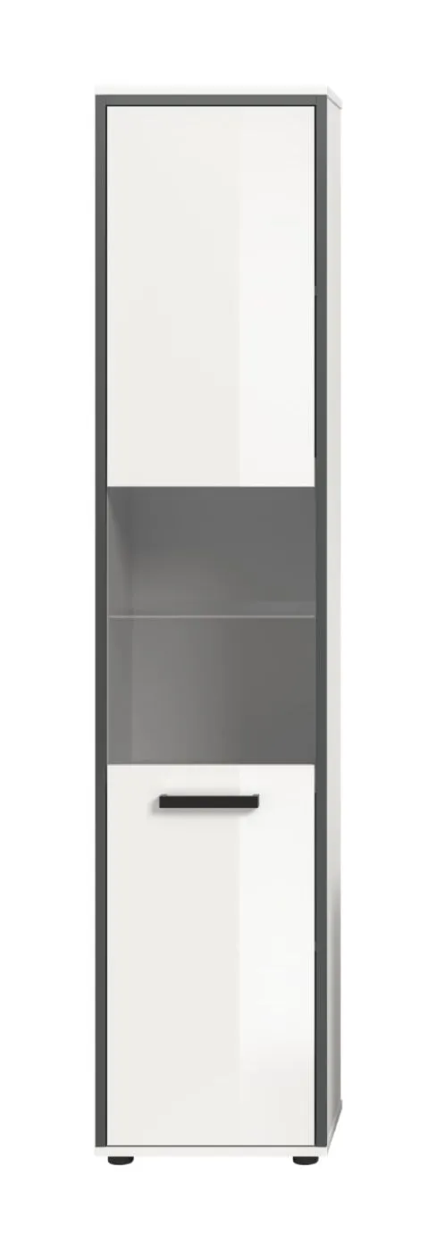 Badschrank Kojak 2 | weiß / weiß Hochglanz | optional Beleuchtung
