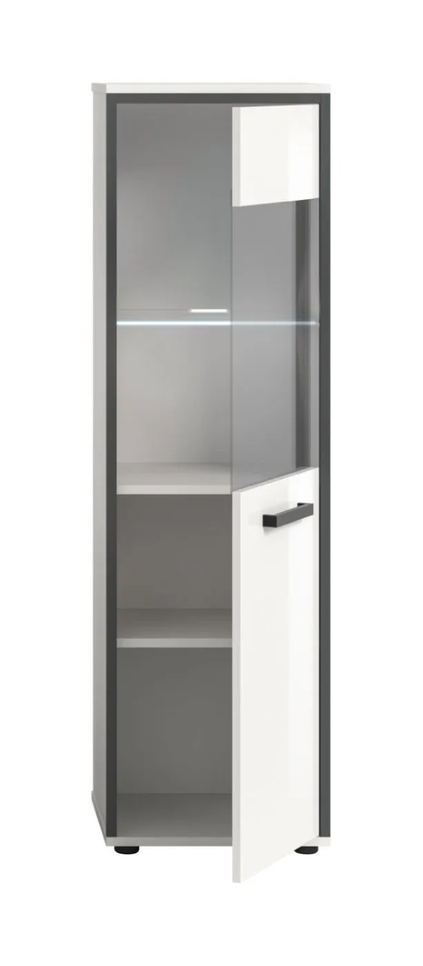 Badschrank Kojak | weiß / weiß Hochglanz | mit Beleuchtung