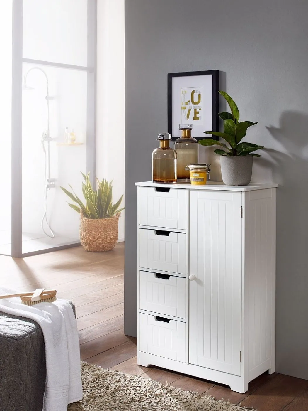 Badschrank Luis | matt weiß | lackiert
