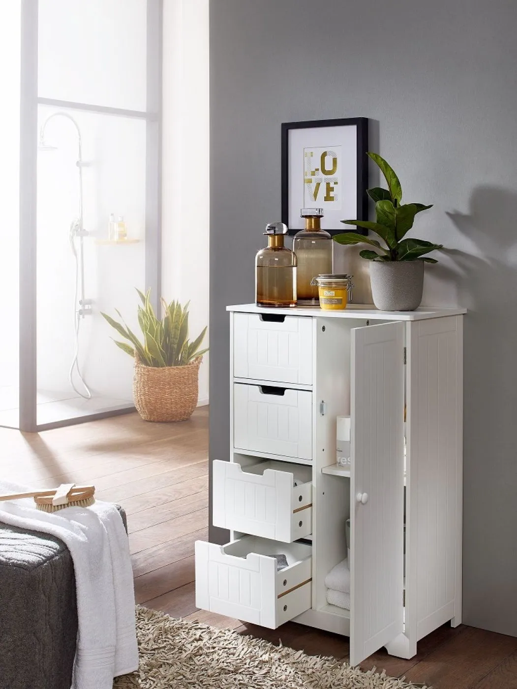 Badschrank Luis | matt weiß | lackiert