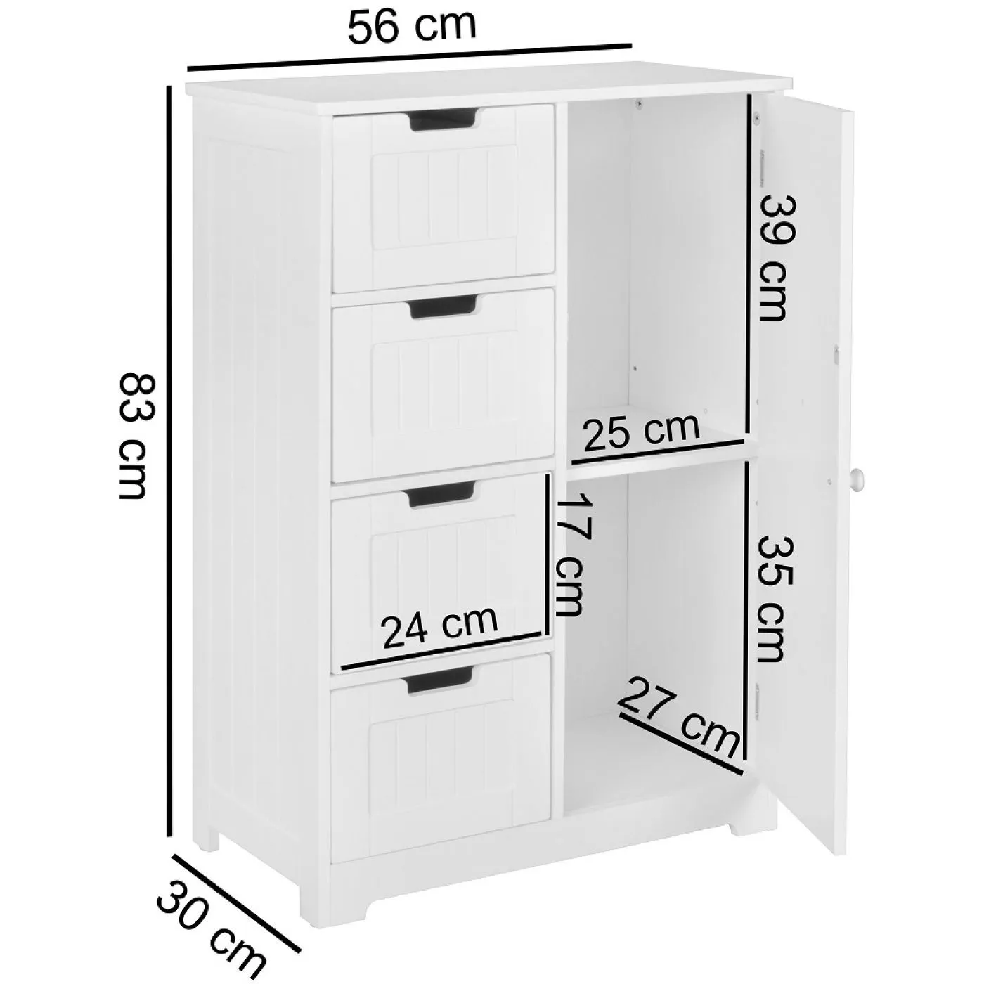 Badschrank Luis | matt weiß | lackiert