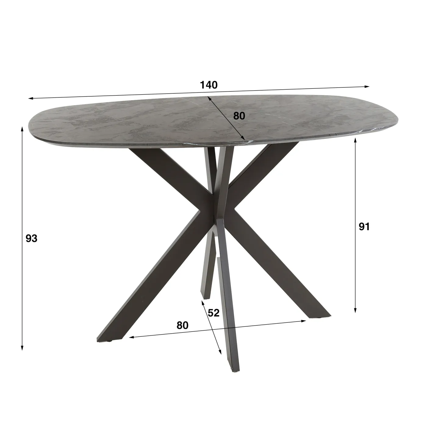 Bartisch Phigo oval | Melamin | schwarzbraun | 140 cm