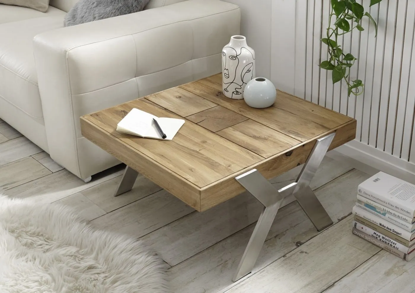 Beistelltisch Burgas | Zerreiche massiv | natur | 110 x 45 x 70 cm