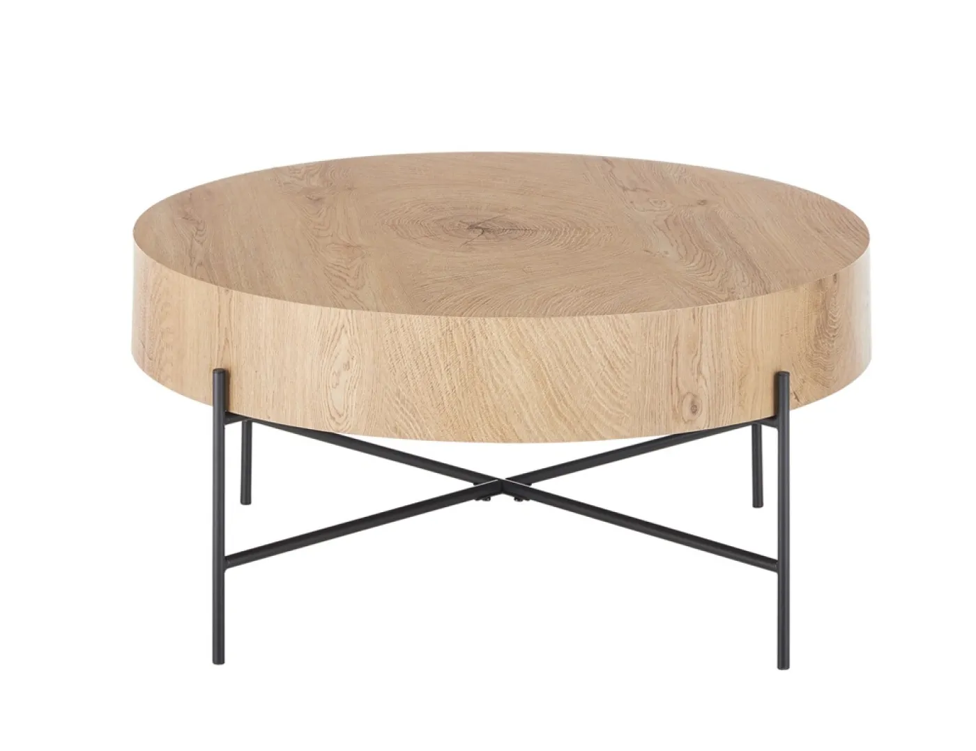 Couchtisch Manacor | rund | eichefarben / schwarz | 80x37x80