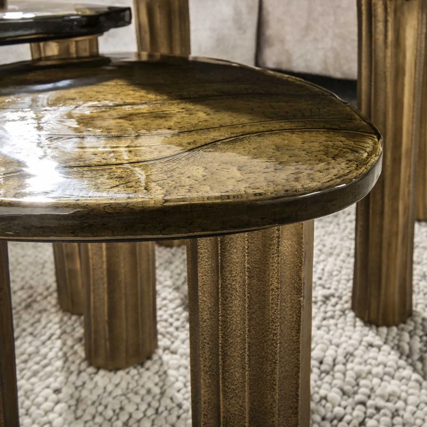 Couchtisch Mira | Glas | Antikgold