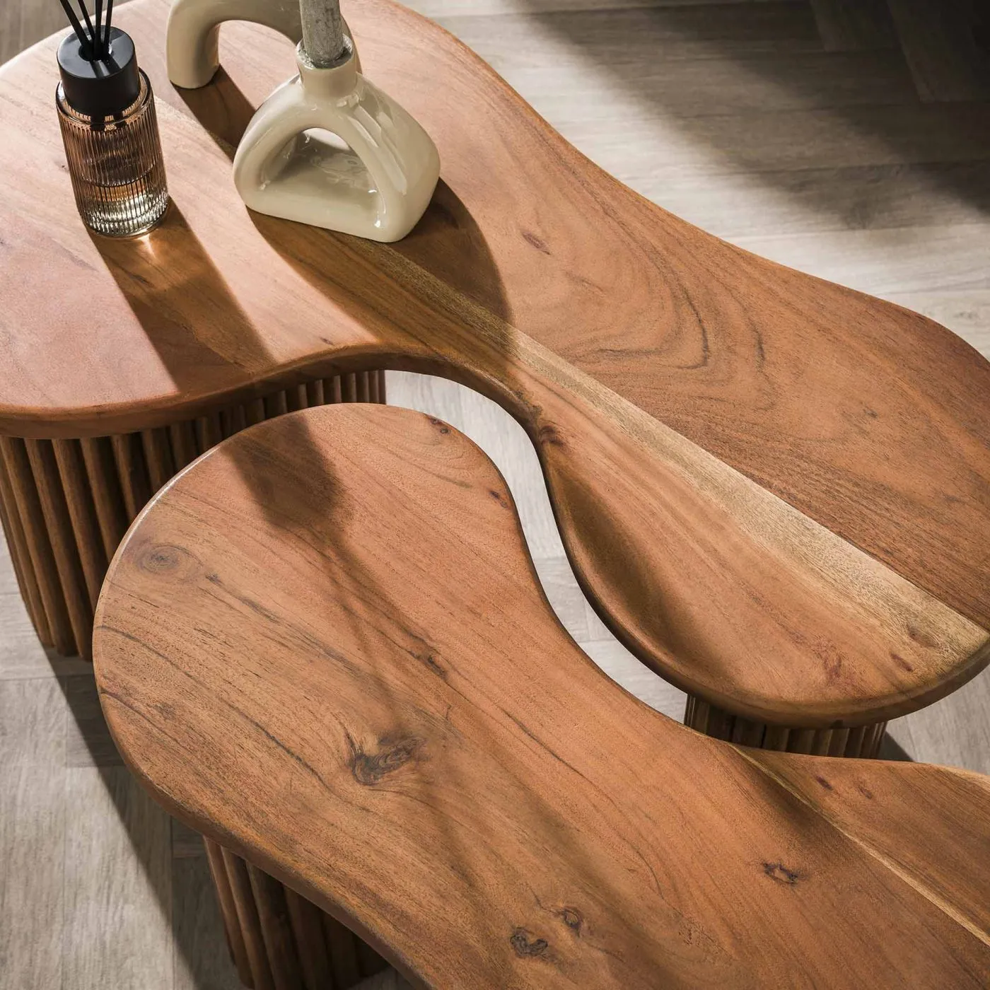 Couchtisch Set Ashi | 2-teilig | Akazie massiv | Naturfarben