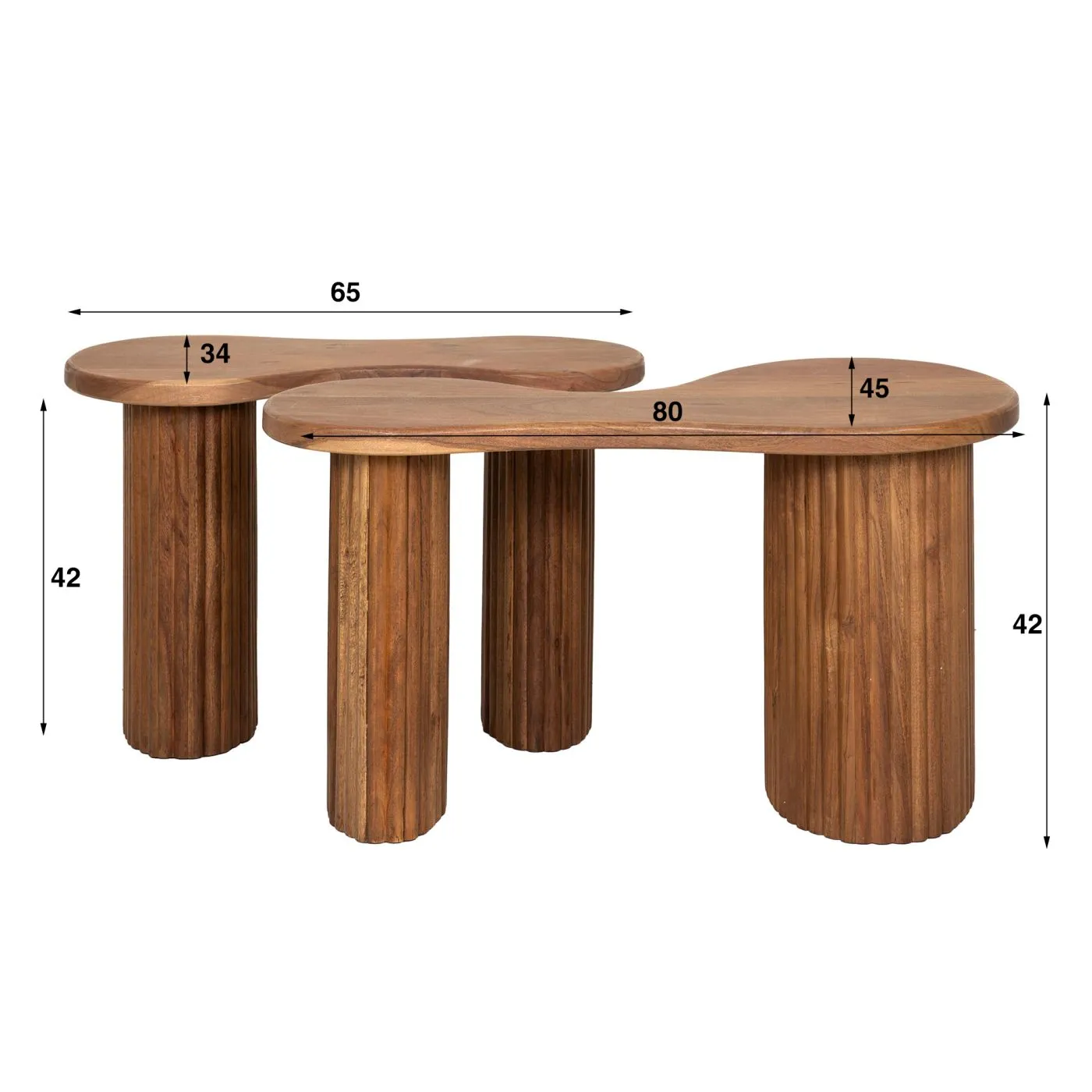 Couchtisch Set Ashi | 2-teilig | Akazie massiv | Naturfarben
