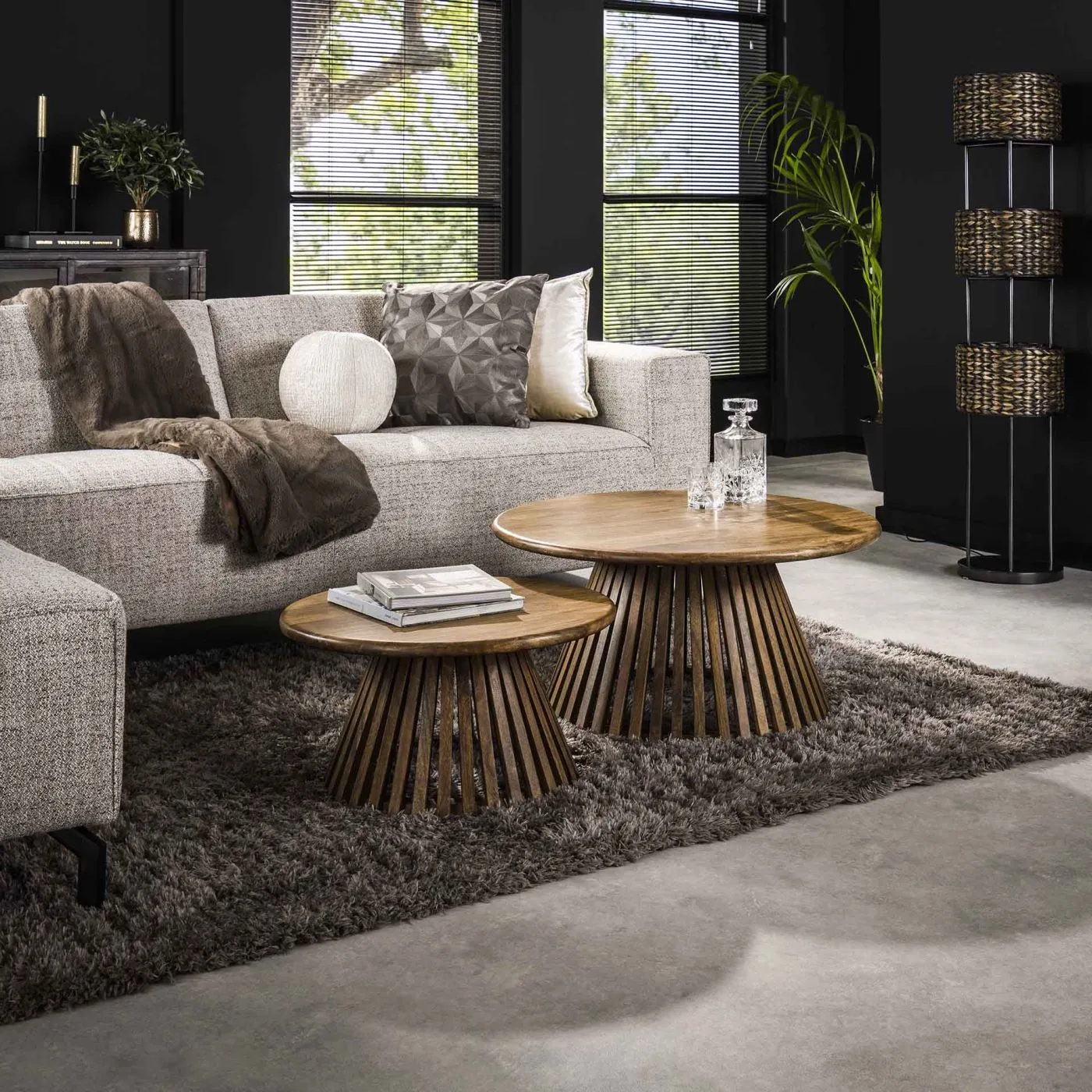 Couchtisch Set Dwina 2-teilig | Ø60 / Ø80 | Mangoholz