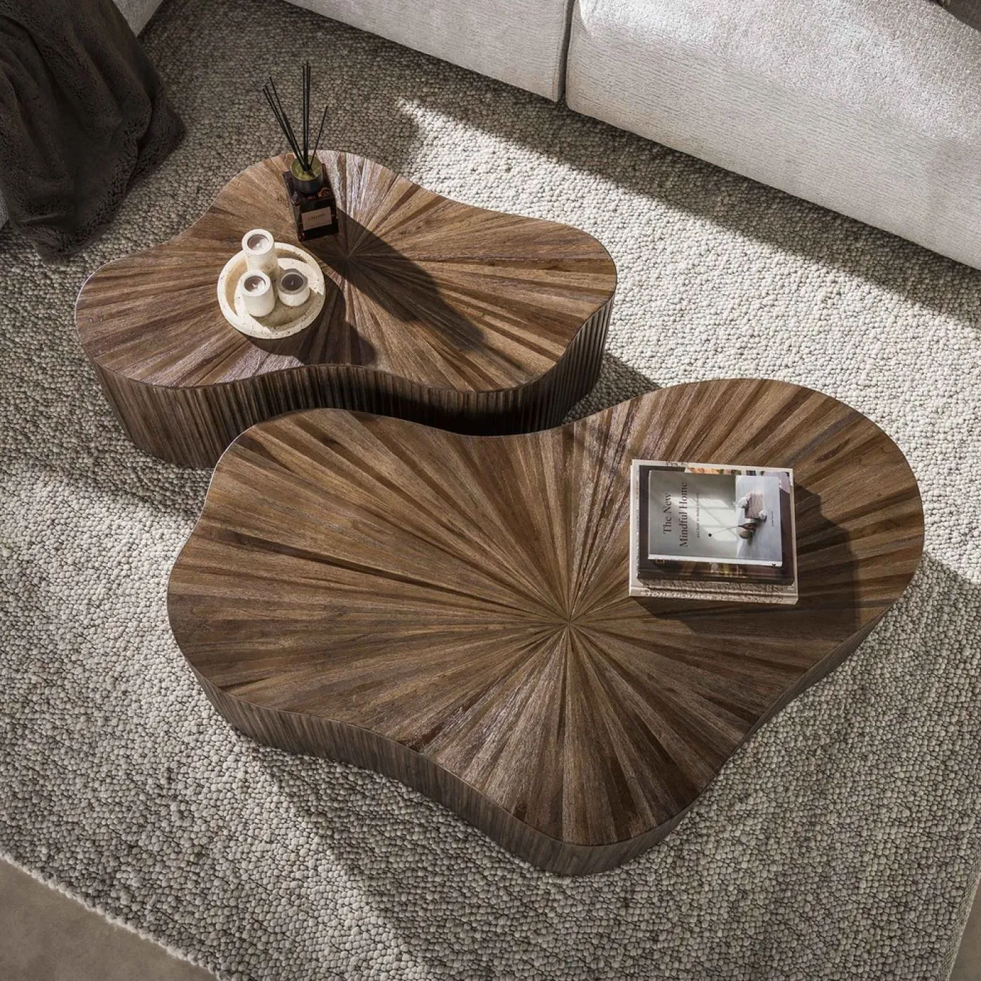 Couchtisch Set Luck 3 | 2-teilig | Teakholz massiv | Espresso